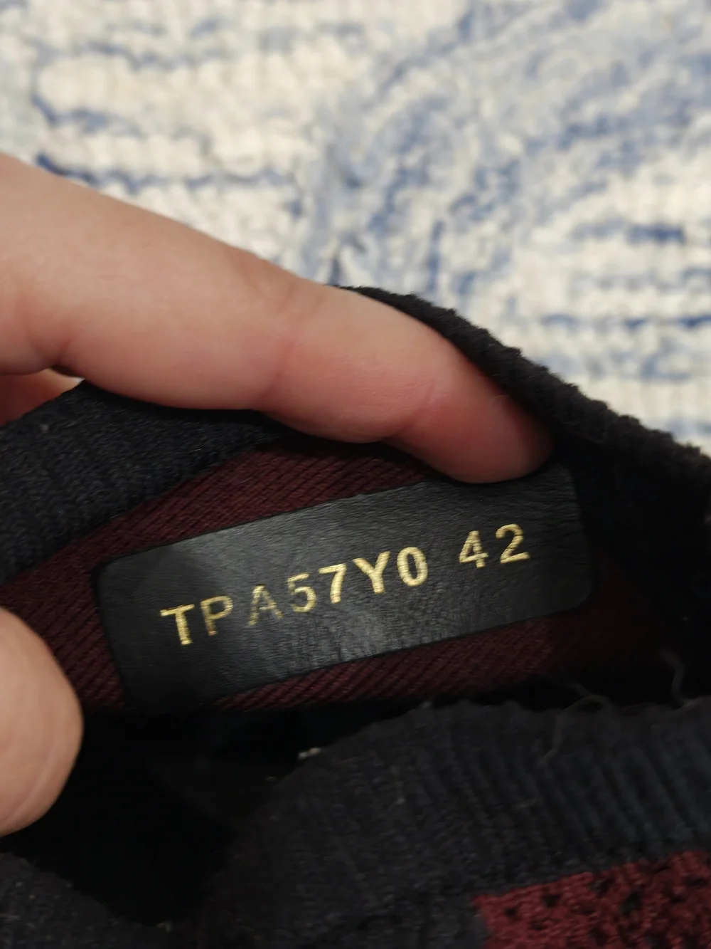 Valentino Garavani Blue, Burgundy & Black Lace-Up Sneakers